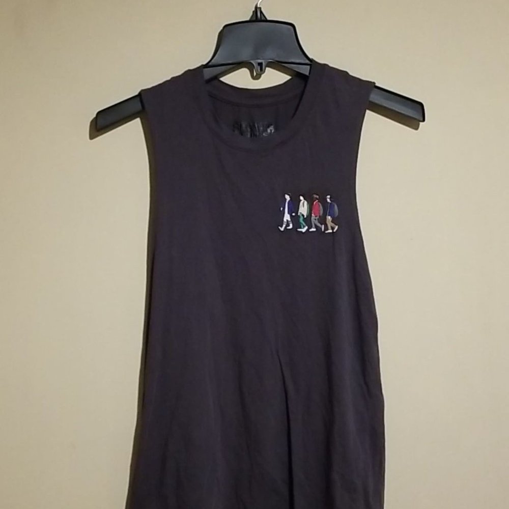 Netflix Stranger Things Embroidered Black Tank Top Size Small Great Condition